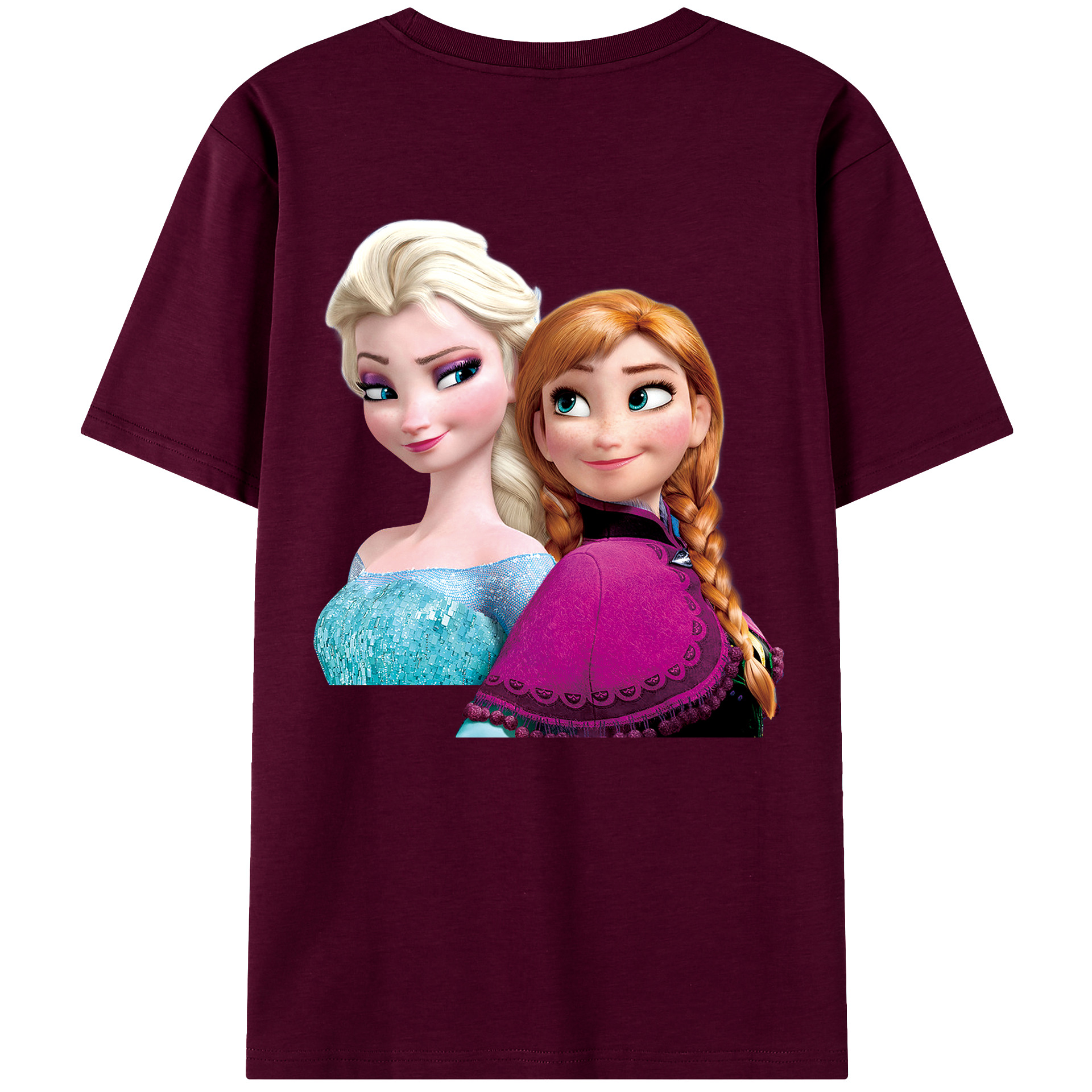 （画像用） アナと雪の女王 アンナ エルサ Frozen Anna Elsa レディース半袖Tシャツ(バックプリント)